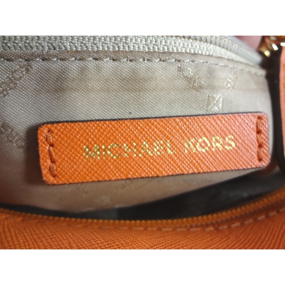 Michael Kors Jet Set Travel XS Carryall Top Tote Zip Satchel Shoulder Bag Orange - Picture 6 of 11